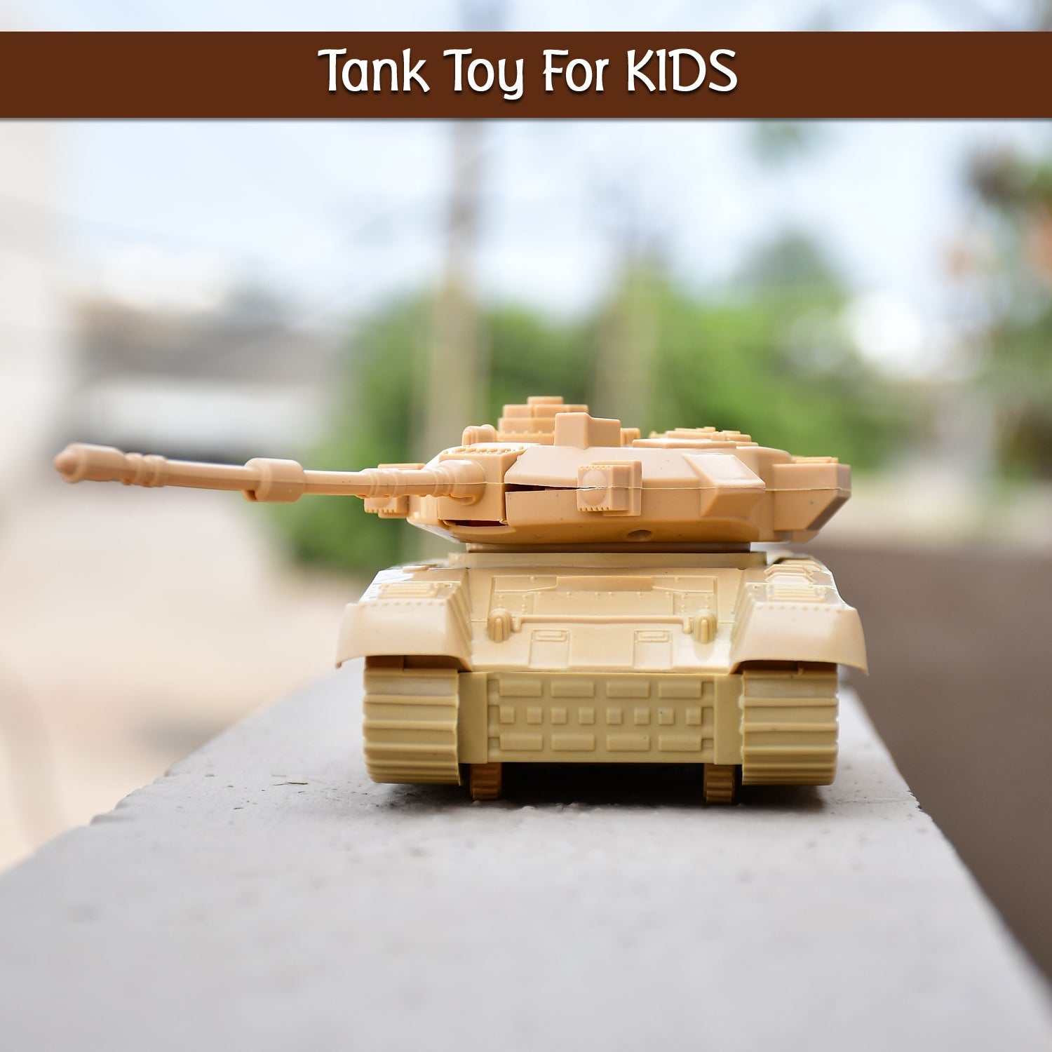 Toy army tank, pull back action, side view Toy army tank, pull back action, side view